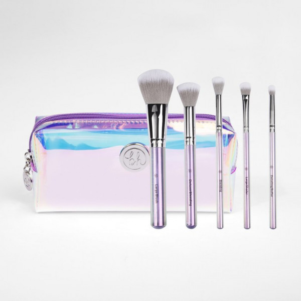 BH Cosmetics Flower Power 5pc Face & Eye Brush Set with Bag